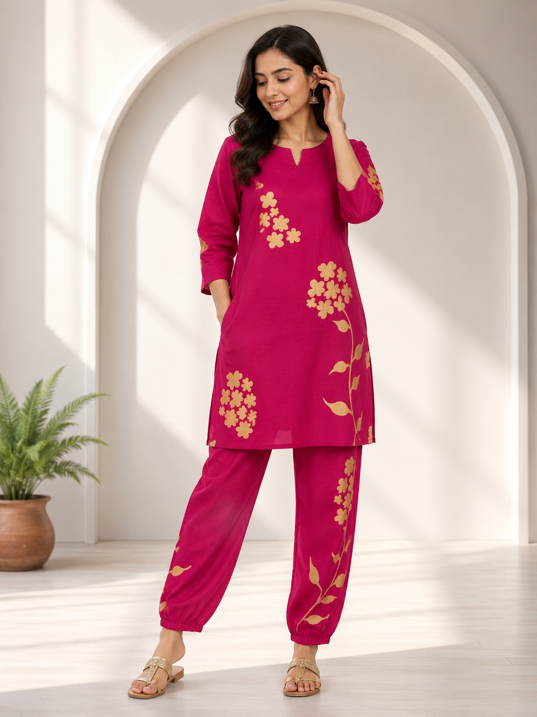 Pink Cotton Cord Set