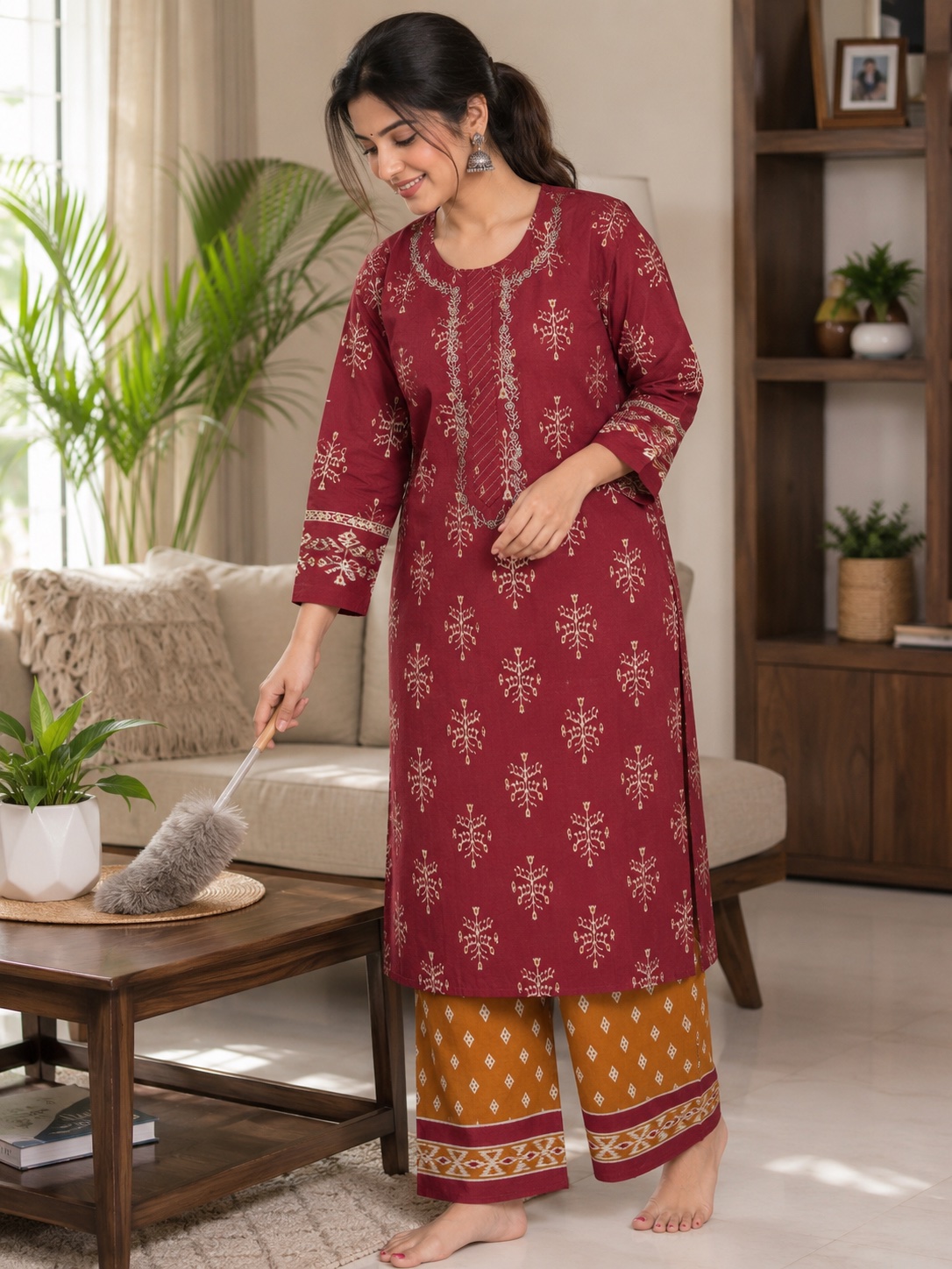 Katha block print cotton suite